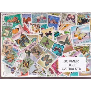 Sommerfugle p Frimrker. St/ust. 100 stk.