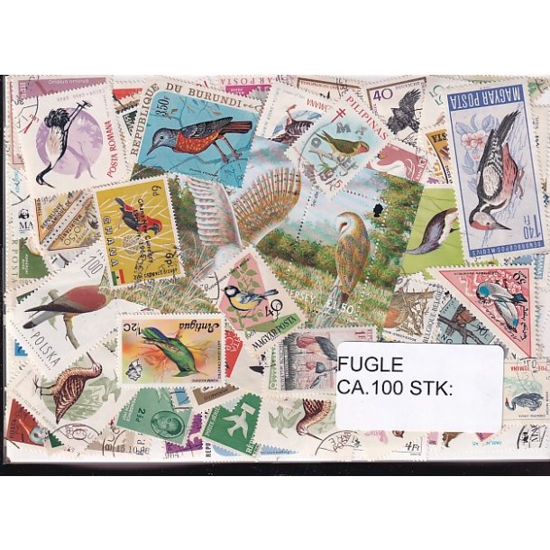 Fugle p Frimrker. St/ust. 100 Stk.