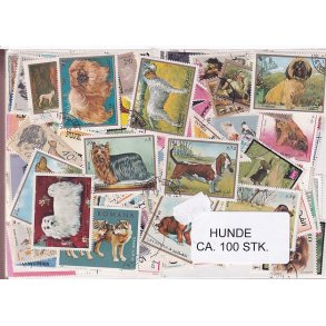Hunde p Frimrker. St/ust. 100 stk.