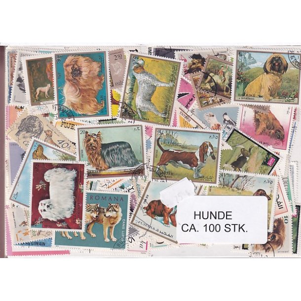 Hunde p Frimrker. St/ust. 100 stk.