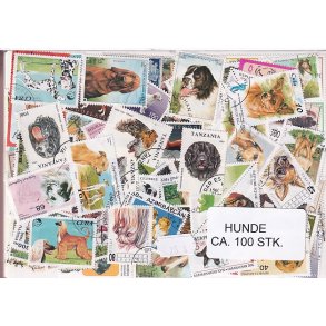 Hunde p Frimrker. St/ust. 100 stk.