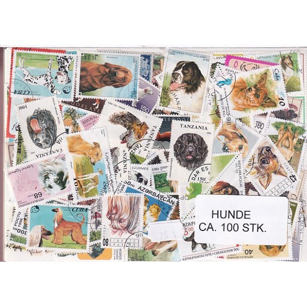 Hunde p Frimrker. St/ust. 100 stk.