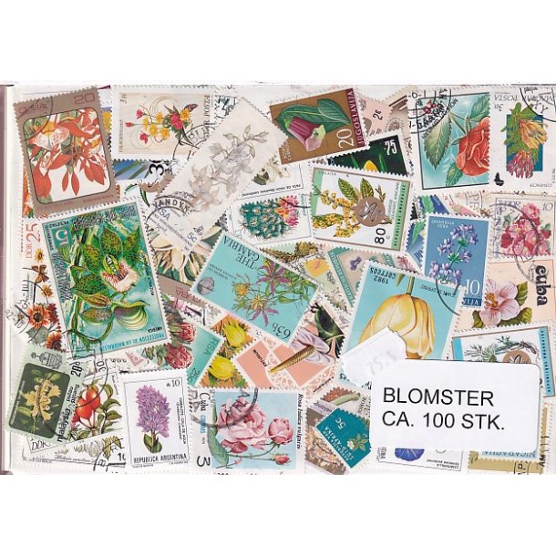 Blomster p Frimrker. St./ust. 100 stk.