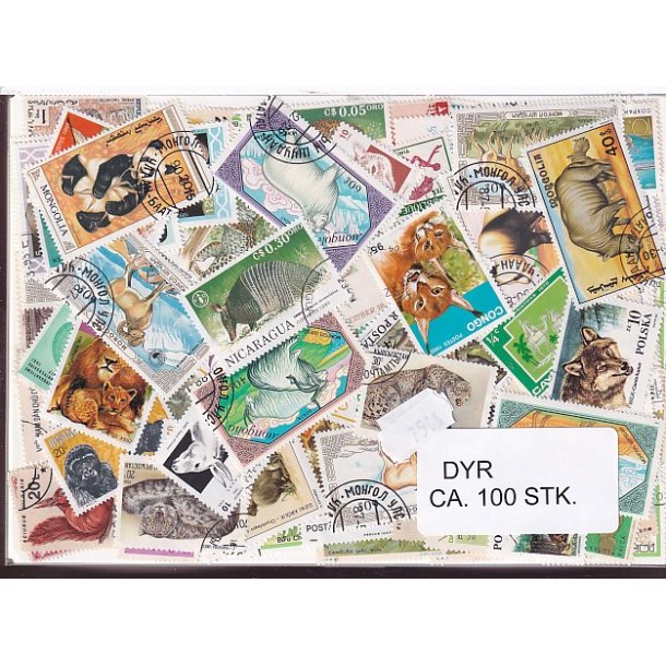 Dyr p Frimrker . St/ust. 100 forskellige.