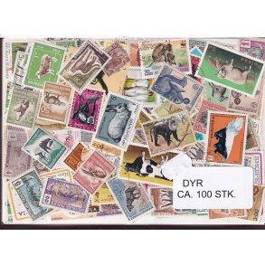 Dyr p Frimrker . St/ust. 100 forskellige.