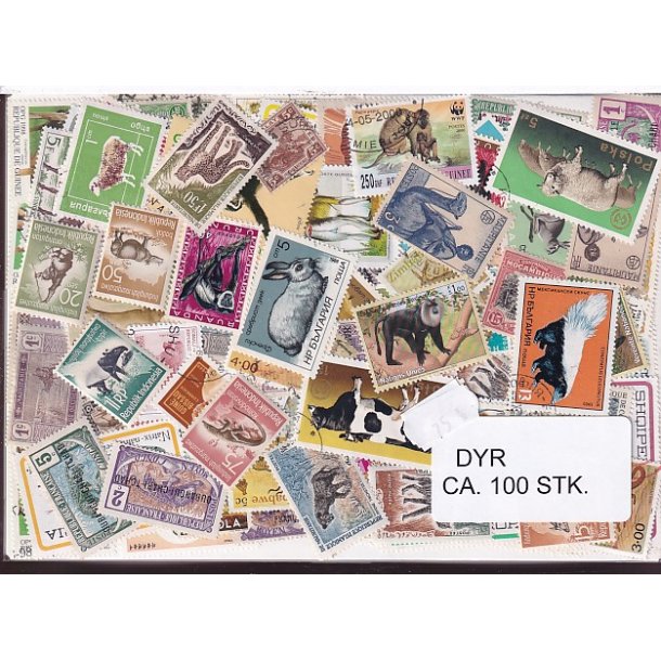 Dyr p Frimrker . St/ust. 100 forskellige.