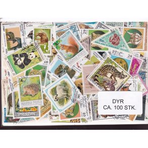 Dyr p Frimrker . St/ust. 100 forskellige.