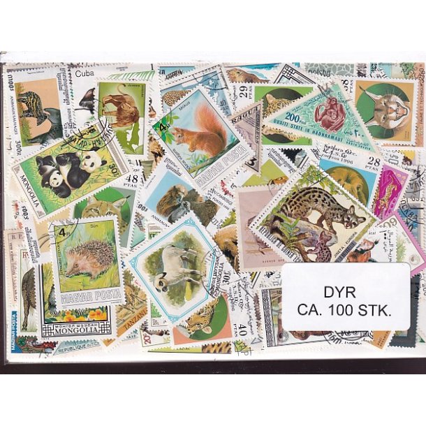 Dyr p Frimrker . St/ust. 100 forskellige.