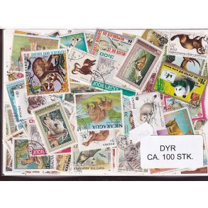 Dyr p Frimrker . St/ust. 100 forskellige.