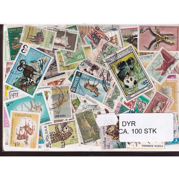 Dyr p Frimrker . St/ust. 100 forskellige.