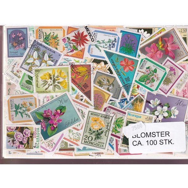 Blomster p Frimrker. St./ust. 100 stk.