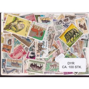 Dyr p Frimrker . St/ust. 100 forskellige.