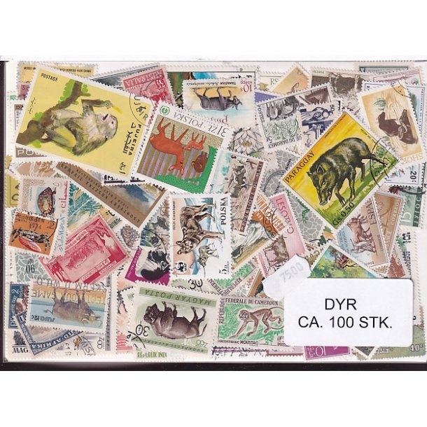 Dyr p Frimrker . St/ust. 100 forskellige.