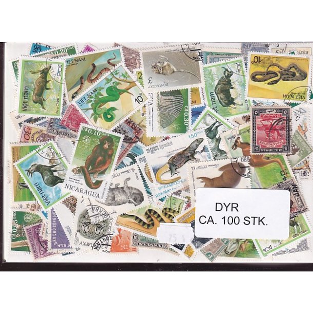 Dyr p Frimrker . St/ust. 100 forskellige.