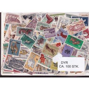 Dyr p Frimrker . St/ust. 100 forskellige.