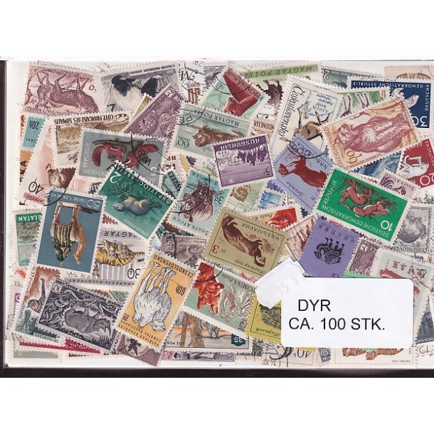 Dyr p Frimrker . St/ust. 100 forskellige.