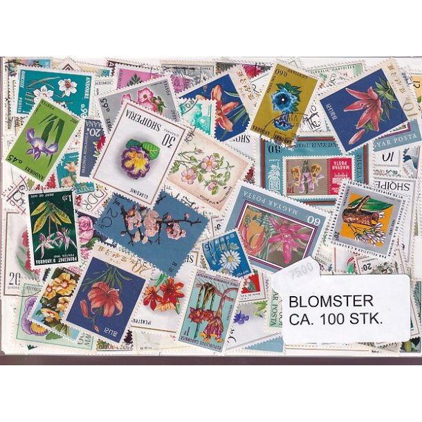 Blomster p Frimrker. St./ust. 100 stk.