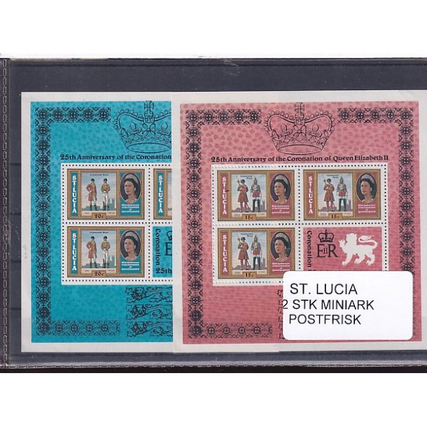 St. Lucia - 2 Stk. Miniark - Postfrisk