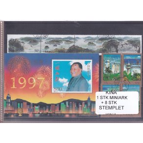 Kina - 1 Stk. Miniark + 8 Stk. - Stemplet