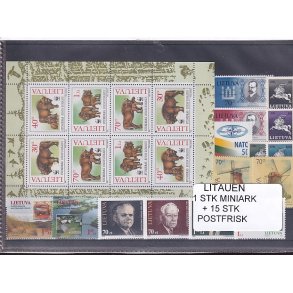 Litauen Samling - 1 Stk. Miniark + 15 Stk. - Postfrisk