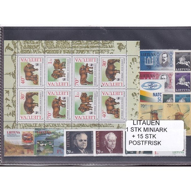 Litauen Samling - 1 Stk. Miniark + 15 Stk. - Postfrisk