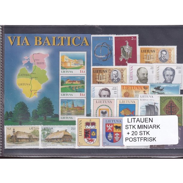 Litauen Samling - 2 Stk. Miniark + 20 Stk. - Postfrisk