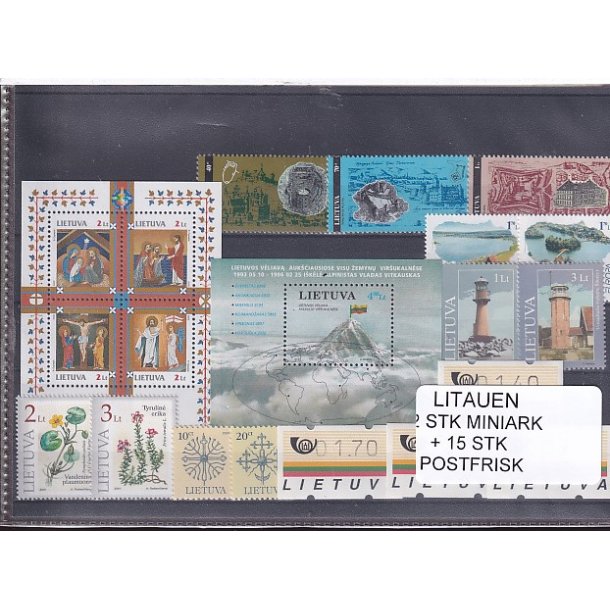 Litauen Samling - 2 Stk. Miniark + 15 Stk. - Postfrisk