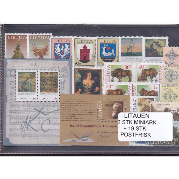 Litauen Samling - 2 Stk. Miniark + 19 Stk. - Postfrisk
