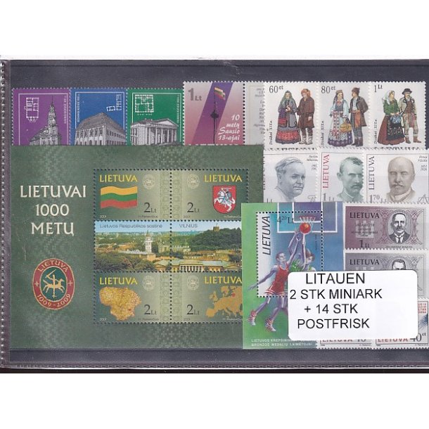 Litauen Samling - 2 Stk. Miniark + 14 Stk. - Postfrisk