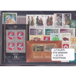 Litauen Samling - 2 Stk. Miniark + 20 Stk. - Postfrisk