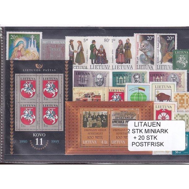 Litauen Samling - 2 Stk. Miniark + 20 Stk. - Postfrisk