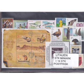 Litauen Samling - 2 Stk. Miniark + 14 Stk. - Postfrisk