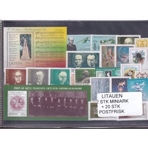 Litauen Samling - 2 Stk. Miniark + 20 Stk. - Postfrisk