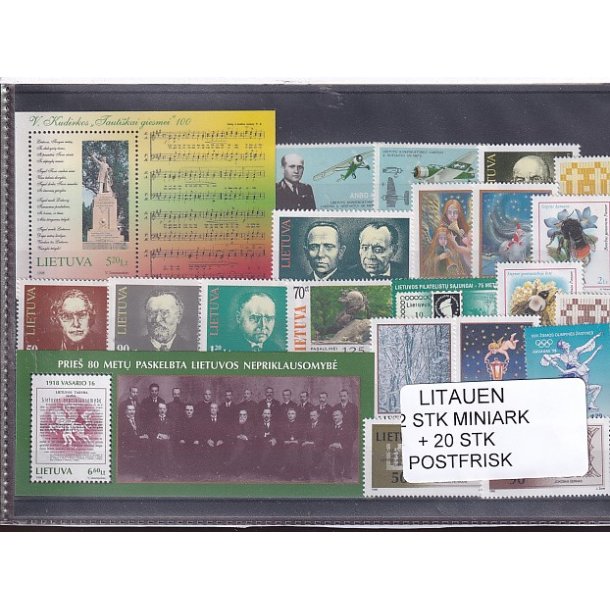 Litauen Samling - 2 Stk. Miniark + 20 Stk. - Postfrisk
