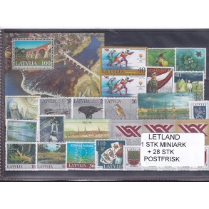 Letland Samling - 1 Stk. Miniark + 28 Stk. - Postfrisk