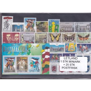 Letland Samling - 1 Stk. Miniark + 24 Stk. - Postfrisk