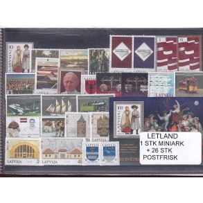 Letland Samling - 2 Stk. Miniark + 26 Stk. - Postfrisk
