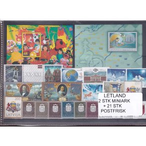 Letland Samling - 2 Stk. Miniark + 21 Stk. - Postfrisk