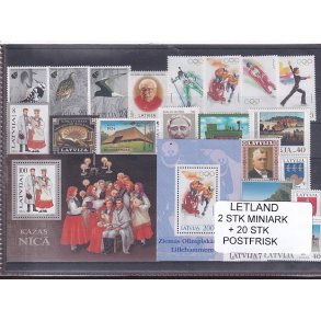 Letland Samling - 2 Stk. Miniark + 20 Stk. - Postfrisk