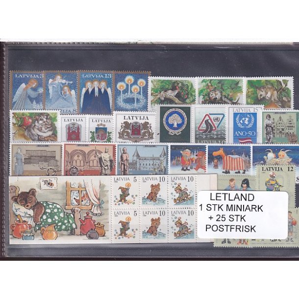 Letland Samling - 1 Stk. Miniark + 25 Stk. - Postfrisk