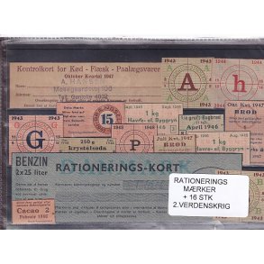 Rationeringsmrker  16 Stk. - 2. Verdenskrig 