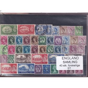 England Samling - 43 Stk. forskellige - Stemplet 