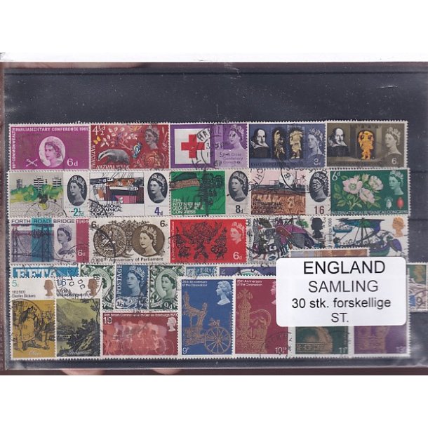 England Samling - 30 Stk. forskellige - Stemplet