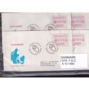 Danmark - Frankeringsmrker - 4 Stk. FDC - 1990 - Stemplet