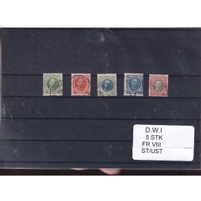 Dansk Vestindien - 5 Stk. Fr.VIII - Stemplet