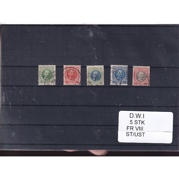 Dansk Vestindien - 5 Stk. Fr.VIII - Stemplet