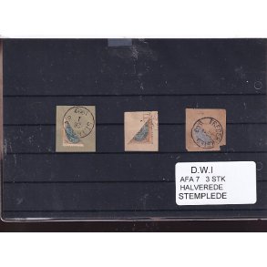 Dansk Vestindien - AFA 3 - 3 Stk. Halverede - Stemplet