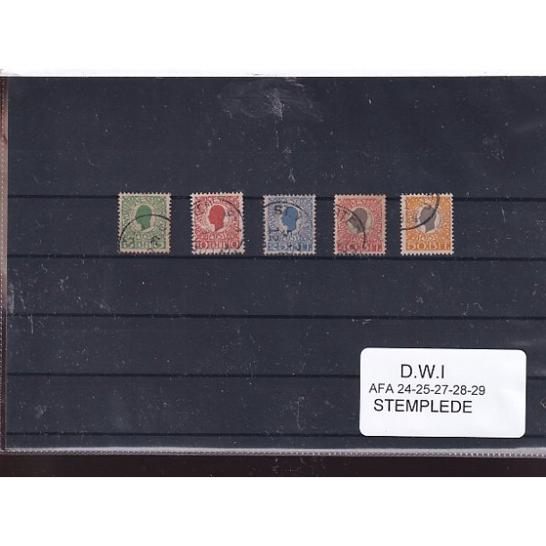 Dansk Vestindien - AFA 24 - 25 - 27 - 28 - 29 - Stemplet