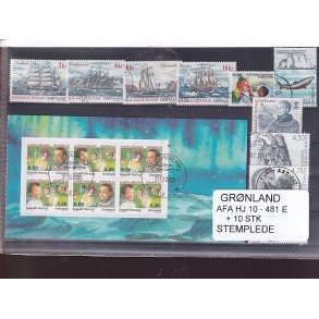 Grnland - Hfteblokke AFA HJ - 481 E + 10 stk. - Stemplet