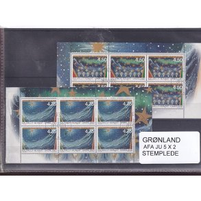 Grnland - 2 Hfteblokke AFA JU 5 - Stemplet